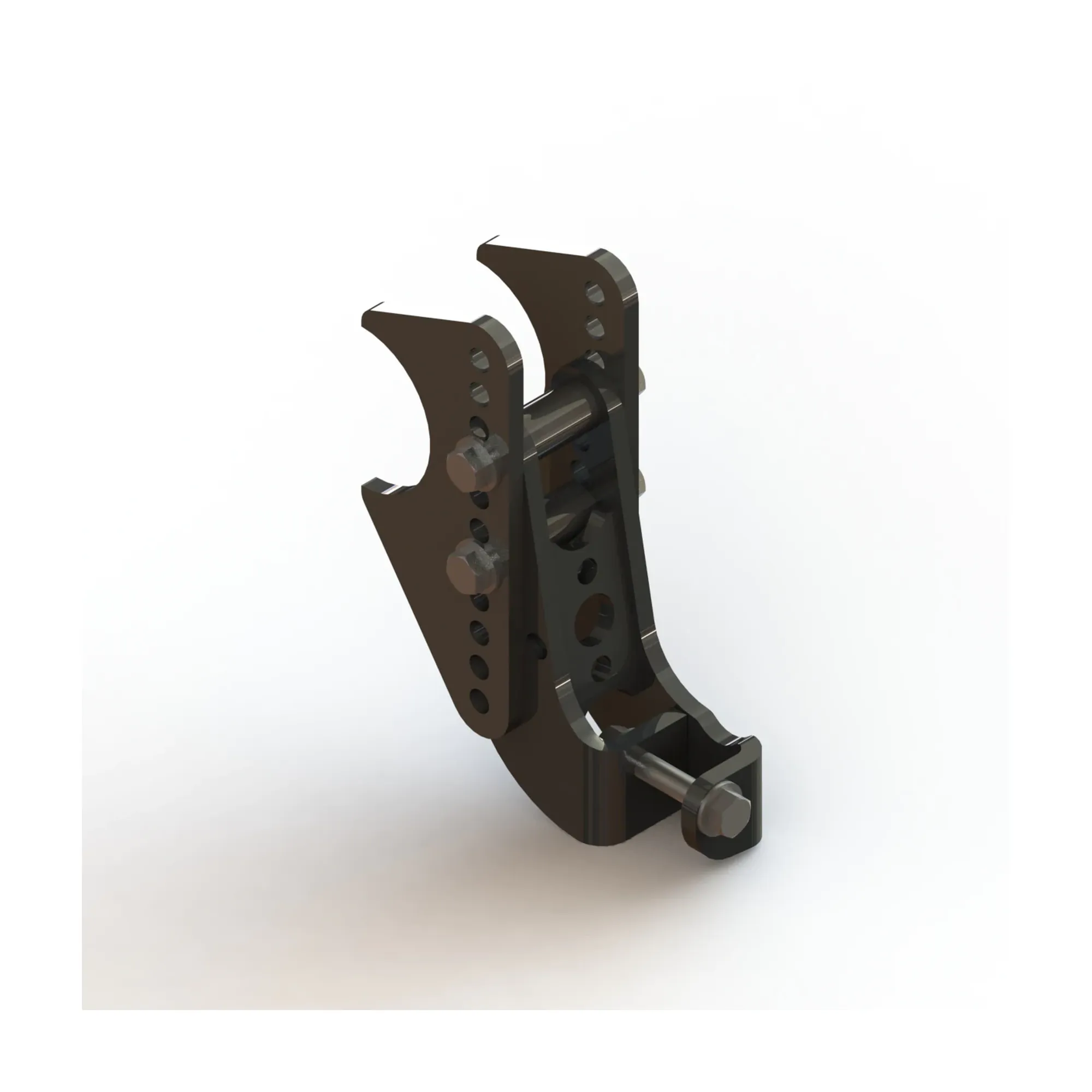 Patriot Chassis adjustable shock mount bracket for infinite ride height and spring rate tunability