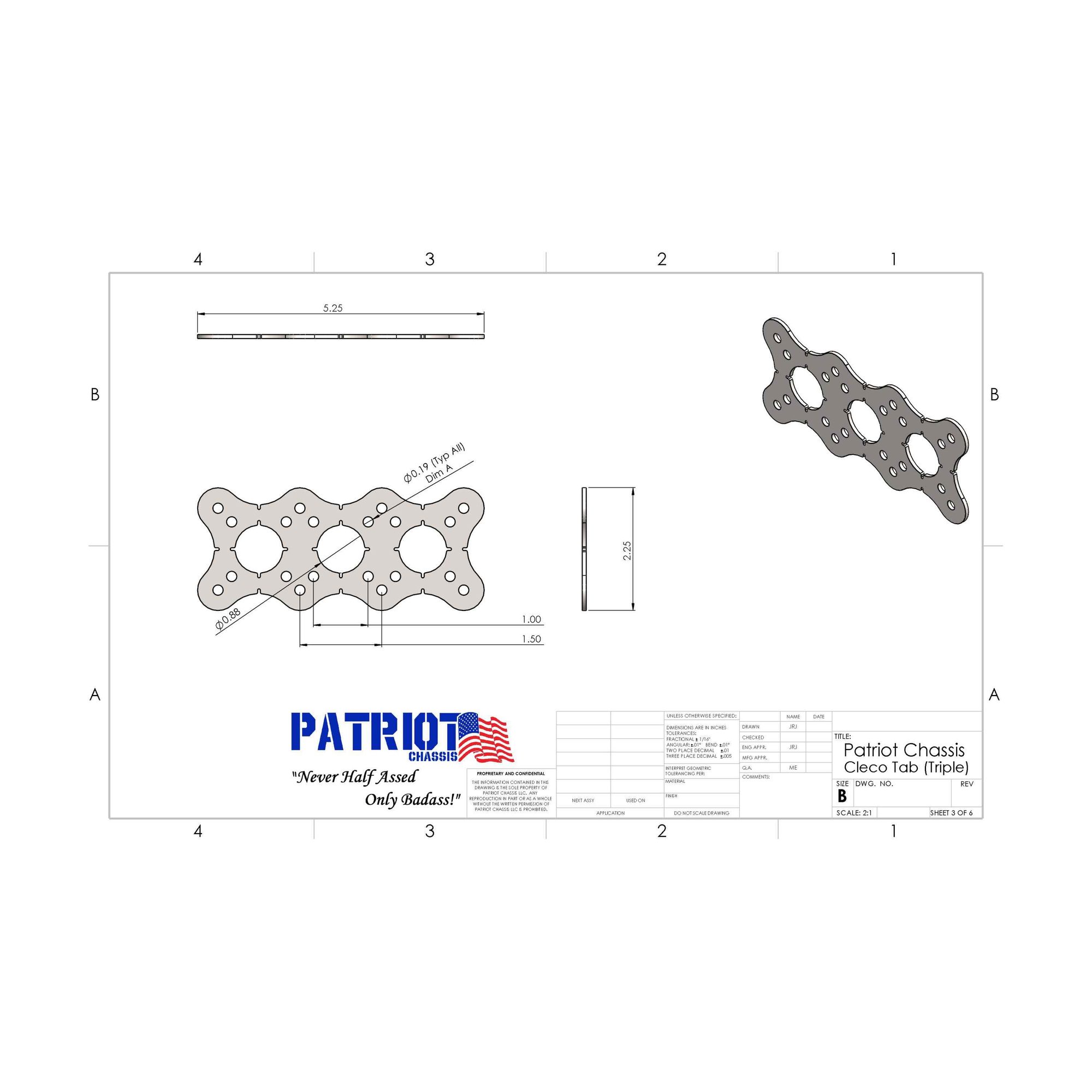 Cleco Tabs (Triple) view 2