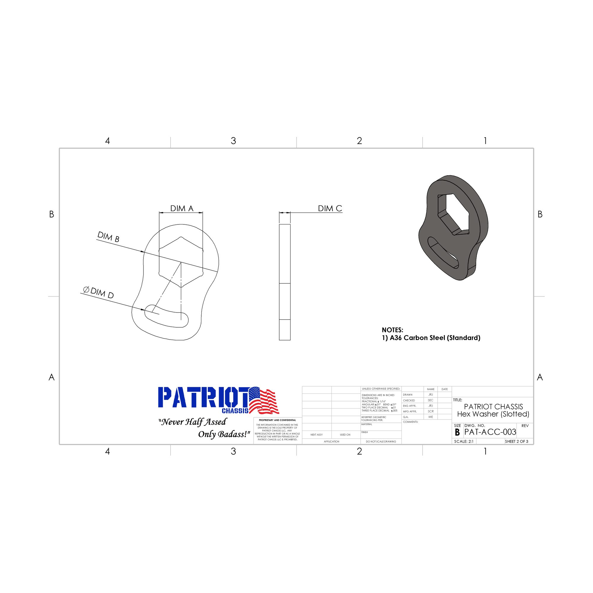 Hex Washer (Slotted Hole) 10 PACK! view 3