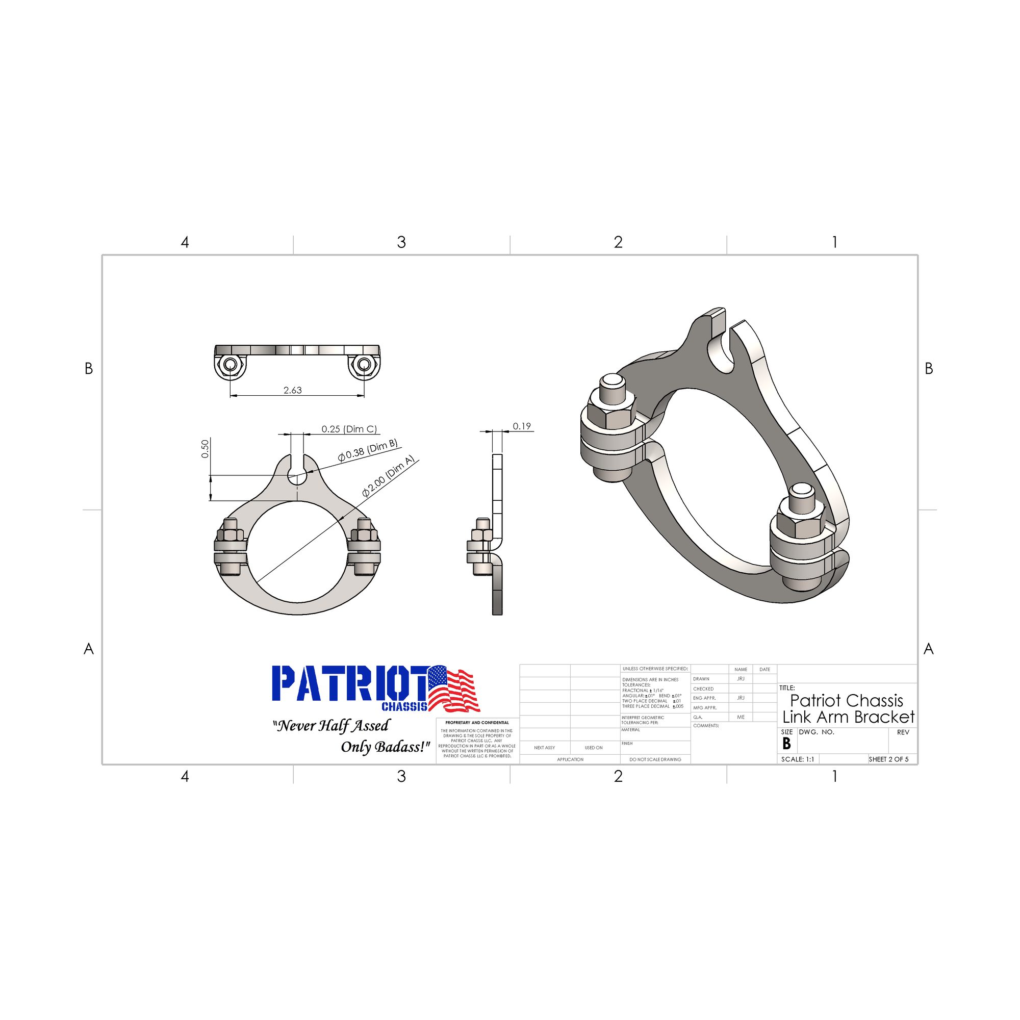 Link Arm Line Bracket (One Hole) view 3