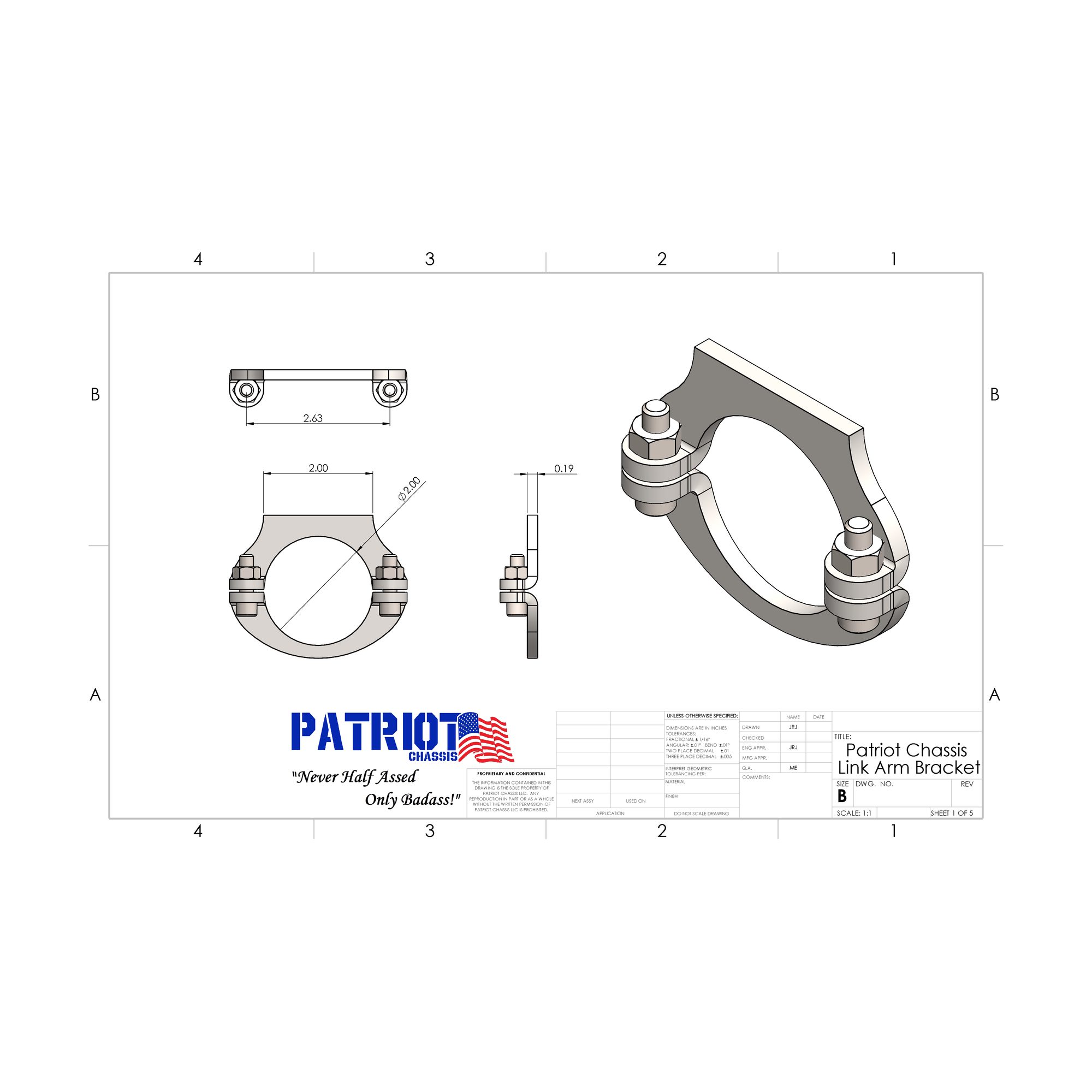 Link Arm Line Bracket (Weld On) view 4