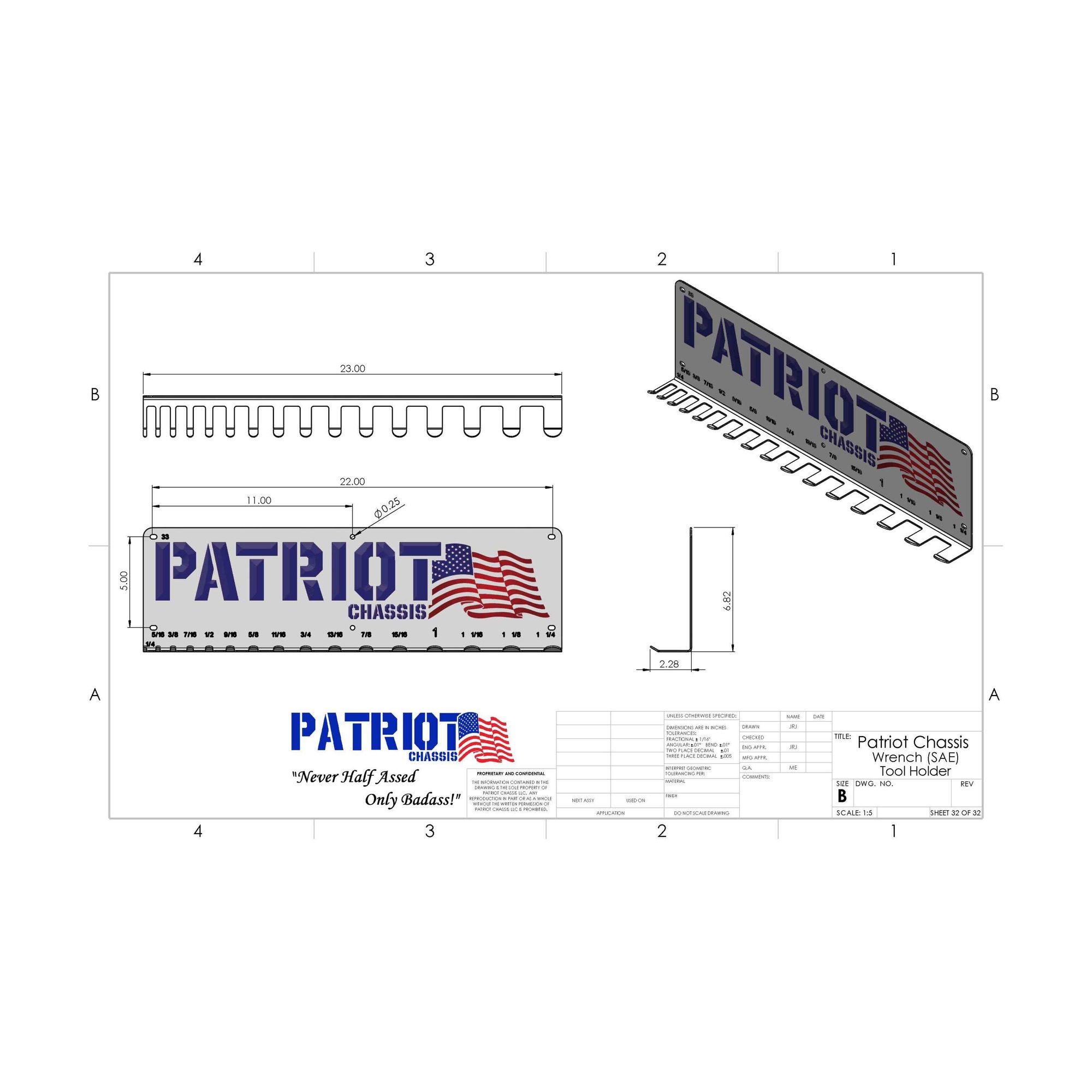 Wrench Set (SAE) Tool Hanger (Holder #33) view 2