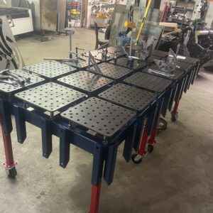 Modular table, fixture table, weld table, adjustable table, fabrication table, jig table