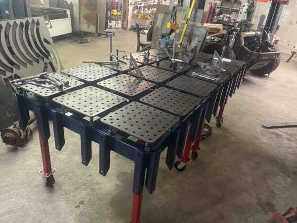 Modular table, fixture table, weld table, adjustable table, fabrication table, jig table