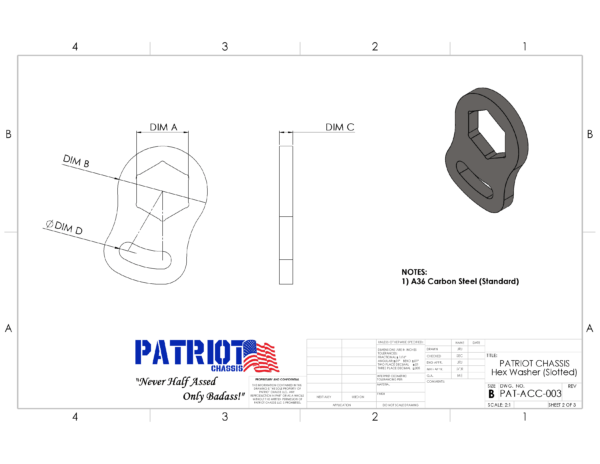 Slotted hex washer drawing, hex washer drawing, hex capture washer drawing, hex weld washer drawing, capture washer drawing
